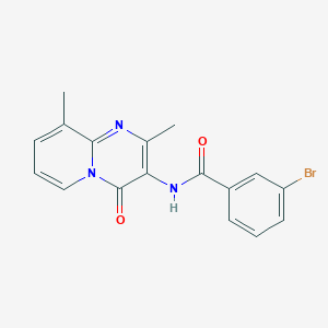 molecular formula C17H14BrN3O2 B11261200 3-Bromo-N-{2,9-dimethyl-4-oxo-4H-pyrido[1,2-A]pyrimidin-3-YL}benzamide 