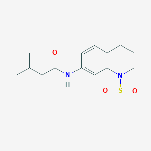 molecular formula C15H22N2O3S B11261250 N-(1-Methanesulfonyl-1,2,3,4-tetrahydroquinolin-7-YL)-3-methylbutanamide 