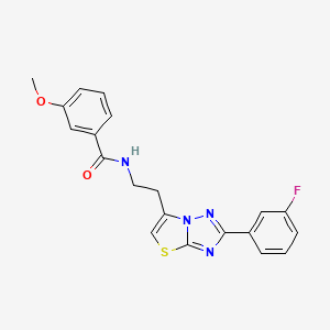molecular formula C20H17FN4O2S B11261270 N-(2-(2-(3-fluorophenyl)thiazolo[3,2-b][1,2,4]triazol-6-yl)ethyl)-3-methoxybenzamide 