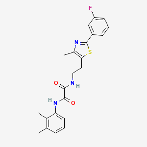 molecular formula C22H22FN3O2S B11261331 N1-(2,3-dimethylphenyl)-N2-(2-(2-(3-fluorophenyl)-4-methylthiazol-5-yl)ethyl)oxalamide 