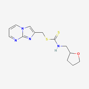 molecular formula C13H16N4OS2 B11261338 Imidazo[1,2-a]pyrimidin-2-ylmethyl (tetrahydrofuran-2-ylmethyl)carbamodithioate 