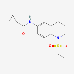 molecular formula C15H20N2O3S B11261614 N-(1-(ethylsulfonyl)-1,2,3,4-tetrahydroquinolin-6-yl)cyclopropanecarboxamide 
