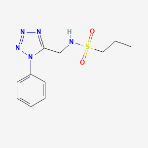 molecular formula C11H15N5O2S B11261689 N-((1-phenyl-1H-tetrazol-5-yl)methyl)propane-1-sulfonamide 