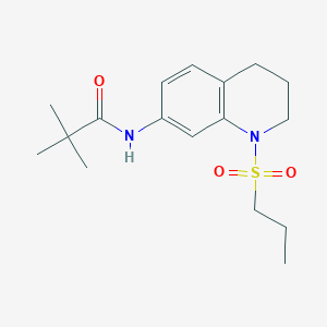 molecular formula C17H26N2O3S B11261798 N-(1-(propylsulfonyl)-1,2,3,4-tetrahydroquinolin-7-yl)pivalamide 