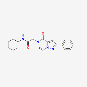 molecular formula C21H24N4O2 B11261851 N-cyclohexyl-2-[2-(4-methylphenyl)-4-oxopyrazolo[1,5-a]pyrazin-5(4H)-yl]acetamide 