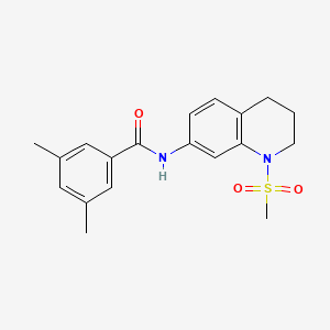 molecular formula C19H22N2O3S B11261980 N-(1-Methanesulfonyl-1,2,3,4-tetrahydroquinolin-7-YL)-3,5-dimethylbenzamide 