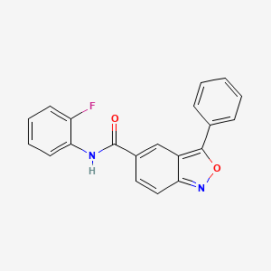 molecular formula C20H13FN2O2 B11262008 N-(2-fluorophenyl)-3-phenyl-2,1-benzoxazole-5-carboxamide 
