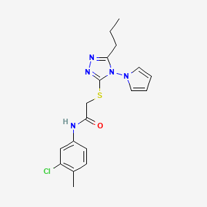 molecular formula C18H20ClN5OS B11262070 N-(3-chloro-4-methylphenyl)-2-{[5-propyl-4-(1H-pyrrol-1-yl)-4H-1,2,4-triazol-3-yl]sulfanyl}acetamide 