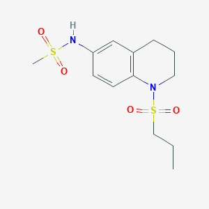 molecular formula C13H20N2O4S2 B11262082 N-(1-(propylsulfonyl)-1,2,3,4-tetrahydroquinolin-6-yl)methanesulfonamide 