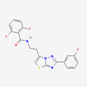 molecular formula C19H13F3N4OS B11262095 2,6-difluoro-N-(2-(2-(3-fluorophenyl)thiazolo[3,2-b][1,2,4]triazol-6-yl)ethyl)benzamide 