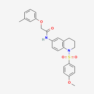 molecular formula C25H26N2O5S B11262130 N-(1-((4-methoxyphenyl)sulfonyl)-1,2,3,4-tetrahydroquinolin-6-yl)-2-(m-tolyloxy)acetamide 