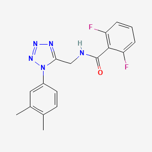 molecular formula C17H15F2N5O B11262161 N-((1-(3,4-dimethylphenyl)-1H-tetrazol-5-yl)methyl)-2,6-difluorobenzamide 