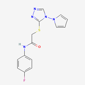 molecular formula C14H12FN5OS B11262181 N-(4-fluorophenyl)-2-{[4-(1H-pyrrol-1-yl)-4H-1,2,4-triazol-3-yl]sulfanyl}acetamide 