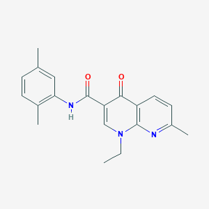 molecular formula C20H21N3O2 B11262214 N-(2,5-dimethylphenyl)-1-ethyl-7-methyl-4-oxo-1,4-dihydro-1,8-naphthyridine-3-carboxamide 