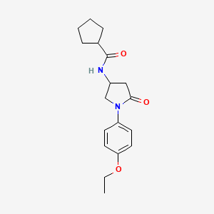 molecular formula C18H24N2O3 B11262259 N-(1-(4-ethoxyphenyl)-5-oxopyrrolidin-3-yl)cyclopentanecarboxamide 