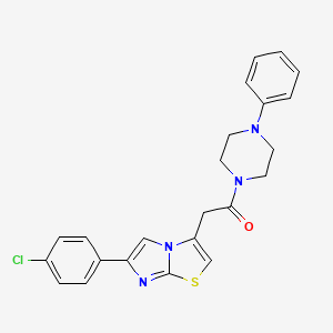 molecular formula C23H21ClN4OS B11262301 2-(6-(4-Chlorophenyl)imidazo[2,1-b]thiazol-3-yl)-1-(4-phenylpiperazin-1-yl)ethanone 