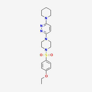molecular formula C21H29N5O3S B11262346 3-[4-(4-Ethoxybenzenesulfonyl)piperazin-1-YL]-6-(piperidin-1-YL)pyridazine 