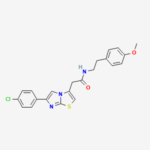 molecular formula C22H20ClN3O2S B11262436 2-[6-(4-chlorophenyl)imidazo[2,1-b][1,3]thiazol-3-yl]-N-[2-(4-methoxyphenyl)ethyl]acetamide 