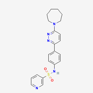 molecular formula C21H23N5O2S B11262453 N-{4-[6-(Azepan-1-YL)pyridazin-3-YL]phenyl}pyridine-3-sulfonamide 