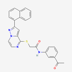 molecular formula C26H20N4O2S B11262485 N-(3-acetylphenyl)-2-{[2-(naphthalen-1-yl)pyrazolo[1,5-a]pyrazin-4-yl]sulfanyl}acetamide 