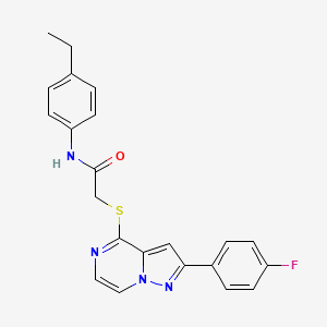 molecular formula C22H19FN4OS B11262642 N-(4-ethylphenyl)-2-{[2-(4-fluorophenyl)pyrazolo[1,5-a]pyrazin-4-yl]sulfanyl}acetamide 