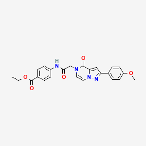 molecular formula C24H22N4O5 B11262668 ethyl 4-({[2-(4-methoxyphenyl)-4-oxopyrazolo[1,5-a]pyrazin-5(4H)-yl]acetyl}amino)benzoate 