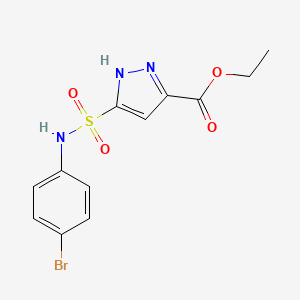 molecular formula C12H12BrN3O4S B11262783 ethyl 3-[(4-bromophenyl)sulfamoyl]-1H-pyrazole-5-carboxylate 
