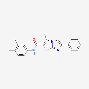 molecular formula C21H19N3OS B11263300 N-(3,4-dimethylphenyl)-3-methyl-6-phenylimidazo[2,1-b]thiazole-2-carboxamide 