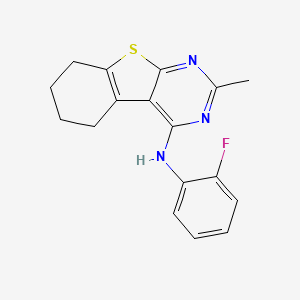 molecular formula C17H16FN3S B11263306 N-(2-fluorophenyl)-2-methyl-5,6,7,8-tetrahydro[1]benzothieno[2,3-d]pyrimidin-4-amine 
