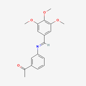 molecular formula C18H19NO4 B11263396 1-(3-{[(E)-(3,4,5-trimethoxyphenyl)methylidene]amino}phenyl)ethanone 