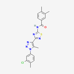 molecular formula C21H19ClN6OS B11263501 N-{3-[1-(3-chloro-4-methylphenyl)-5-methyl-1H-1,2,3-triazol-4-yl]-1,2,4-thiadiazol-5-yl}-3,4-dimethylbenzamide 