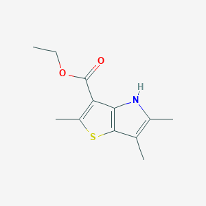 molecular formula C12H15NO2S B11263844 ethyl 2,5,6-trimethyl-4H-thieno[3,2-b]pyrrole-3-carboxylate 