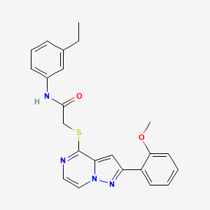 molecular formula C23H22N4O2S B11264051 N-(3-ethylphenyl)-2-{[2-(2-methoxyphenyl)pyrazolo[1,5-a]pyrazin-4-yl]sulfanyl}acetamide 