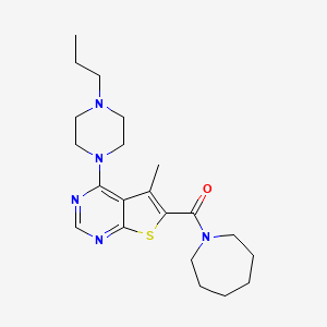 molecular formula C21H31N5OS B11264519 1-[5-Methyl-4-(4-propylpiperazin-1-YL)thieno[2,3-D]pyrimidine-6-carbonyl]azepane CAS No. 697258-74-5