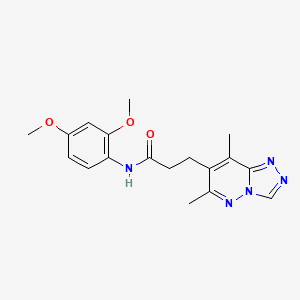 molecular formula C18H21N5O3 B11265554 N-(2,4-dimethoxyphenyl)-3-(6,8-dimethyl[1,2,4]triazolo[4,3-b]pyridazin-7-yl)propanamide 