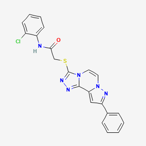 molecular formula C21H15ClN6OS B11265860 N-(2-chlorophenyl)-2-((9-phenylpyrazolo[1,5-a][1,2,4]triazolo[3,4-c]pyrazin-3-yl)thio)acetamide 