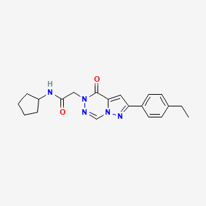 molecular formula C20H23N5O2 B11265862 N-cyclopentyl-2-[2-(4-ethylphenyl)-4-oxopyrazolo[1,5-d][1,2,4]triazin-5(4H)-yl]acetamide 