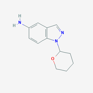 molecular formula C12H15N3O B112667 1-(Tetrahydro-2H-pyran-2-yl)-1H-indazol-5-amine CAS No. 478832-10-9