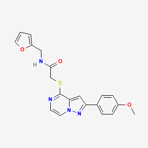 molecular formula C20H18N4O3S B11266701 N-(furan-2-ylmethyl)-2-{[2-(4-methoxyphenyl)pyrazolo[1,5-a]pyrazin-4-yl]sulfanyl}acetamide 