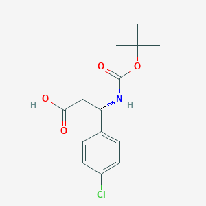 molecular formula C14H18ClNO4 B112668 Boc-(S)-3-Amino-3-(4-chlorophenyl)propionic acid CAS No. 479064-90-9