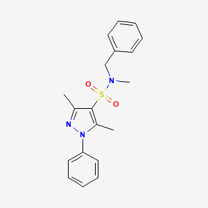 molecular formula C19H21N3O2S B11266927 N-benzyl-N,3,5-trimethyl-1-phenyl-1H-pyrazole-4-sulfonamide 