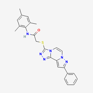 molecular formula C24H22N6OS B11266931 N-Mesityl-2-[(9-phenylpyrazolo[1,5-A][1,2,4]triazolo[3,4-C]pyrazin-3-YL)sulfanyl]acetamide 