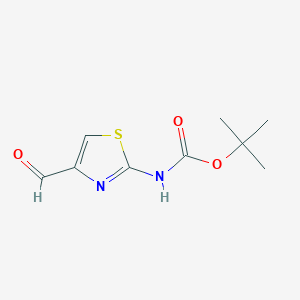 molecular formula C9H12N2O3S B112677 Tert-butyl 4-formylthiazol-2-ylcarbamate CAS No. 494769-34-5