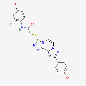 molecular formula C22H16ClFN6O2S B11267806 N-(2-chloro-4-fluorophenyl)-2-((9-(4-methoxyphenyl)pyrazolo[1,5-a][1,2,4]triazolo[3,4-c]pyrazin-3-yl)thio)acetamide 