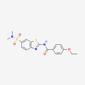 molecular formula C18H19N3O4S2 B11268382 N-[6-(dimethylsulfamoyl)-1,3-benzothiazol-2-yl]-4-ethoxybenzamide 