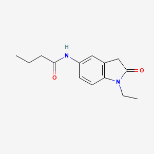 molecular formula C14H18N2O2 B11268550 N-(1-ethyl-2-oxo-2,3-dihydro-1H-indol-5-yl)butanamide 