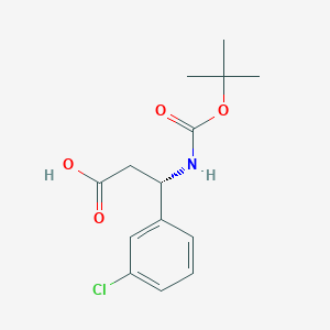 molecular formula C14H18ClNO4 B112689 (S)-3-((tert-Butoxycarbonyl)amino)-3-(3-chlorophenyl)propanoic acid CAS No. 500770-74-1