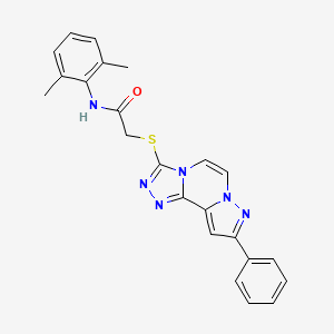 molecular formula C23H20N6OS B11268988 N-(2,6-Dimethylphenyl)-2-[(9-phenylpyrazolo[1,5-A][1,2,4]triazolo[3,4-C]pyrazin-3-YL)sulfanyl]acetamide 