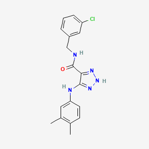 molecular formula C18H18ClN5O B11269883 N-(3-chlorobenzyl)-5-[(3,4-dimethylphenyl)amino]-1H-1,2,3-triazole-4-carboxamide 
