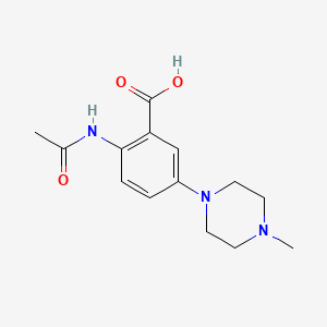 molecular formula C14H19N3O3 B11271181 2-Acetamido-5-(4-methylpiperazin-1-yl)benzoic acid 